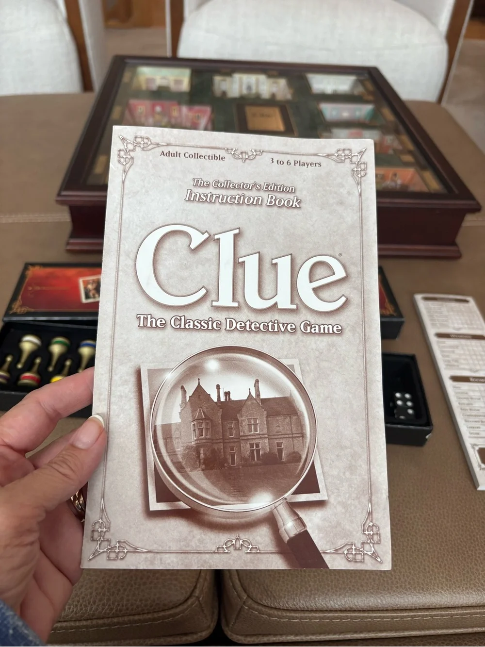 Clue Collector’s Edition Restoration Hardware Hasbro 3D Wood Board Game 2007 NIB